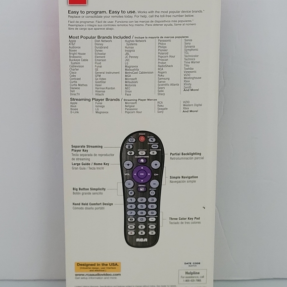 New Sealed RCA RCR413BHZ 4-Device Universal STREAMING PLAYER Remote Control. The - Picture 3 of 4